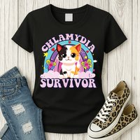 Chlamydia Survivor Cat Meme Funny Womens T-Shirt