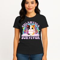 Chlamydia Survivor Cat Meme Funny Womens T-Shirt