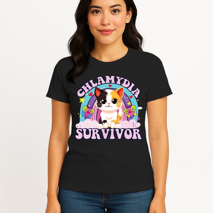 Chlamydia Survivor Cat Meme Funny Womens T-Shirt