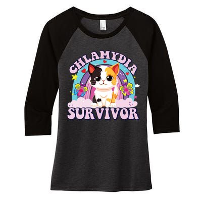 Chlamydia Survivor Cat Meme Funny Women's Tri-Blend 3/4-Sleeve Raglan Shirt