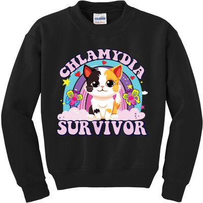 Chlamydia Survivor Cat Meme Funny Kids Sweatshirt