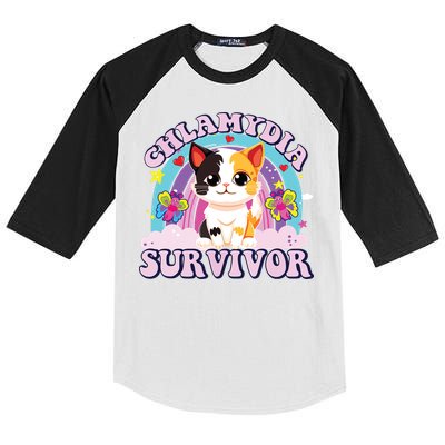 Chlamydia Survivor Cat Meme Funny Kids Colorblock Raglan Jersey