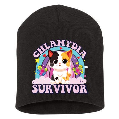 Chlamydia Survivor Cat Meme Funny Short Acrylic Beanie