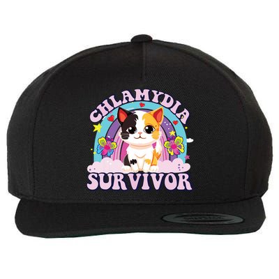 Chlamydia Survivor Cat Meme Funny Wool Snapback Cap