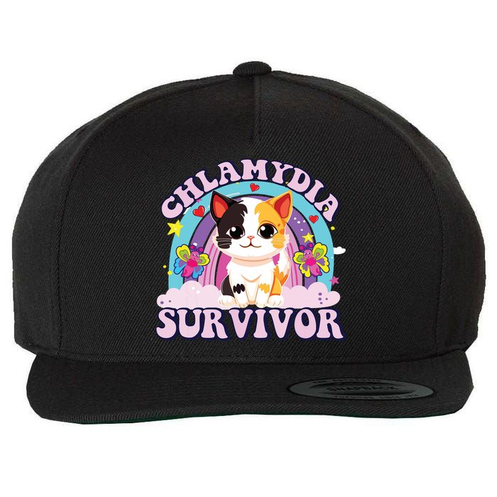 Chlamydia Survivor Cat Meme Funny Wool Snapback Cap