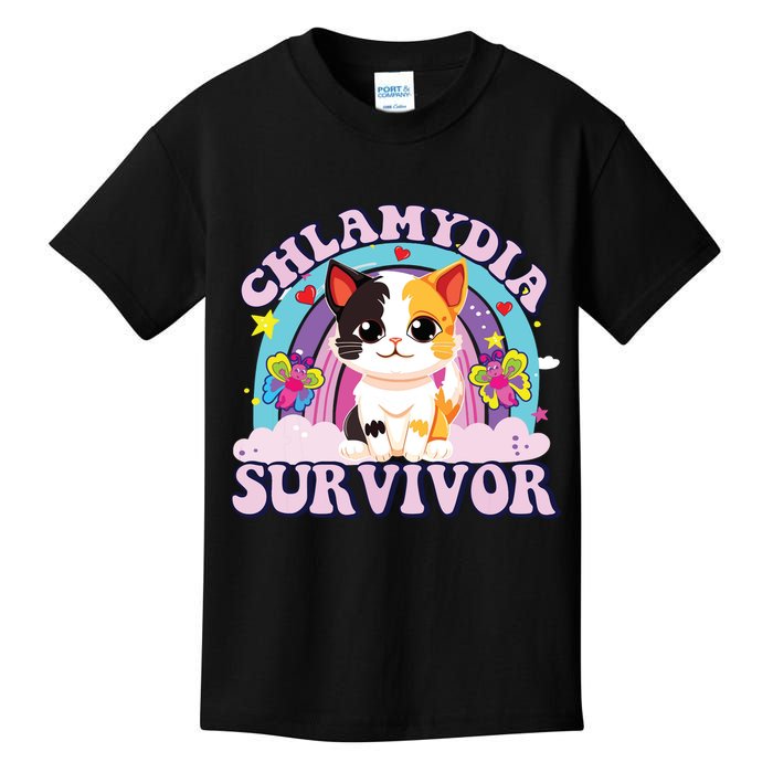 Chlamydia Survivor Cat Meme Funny Kids T-Shirt