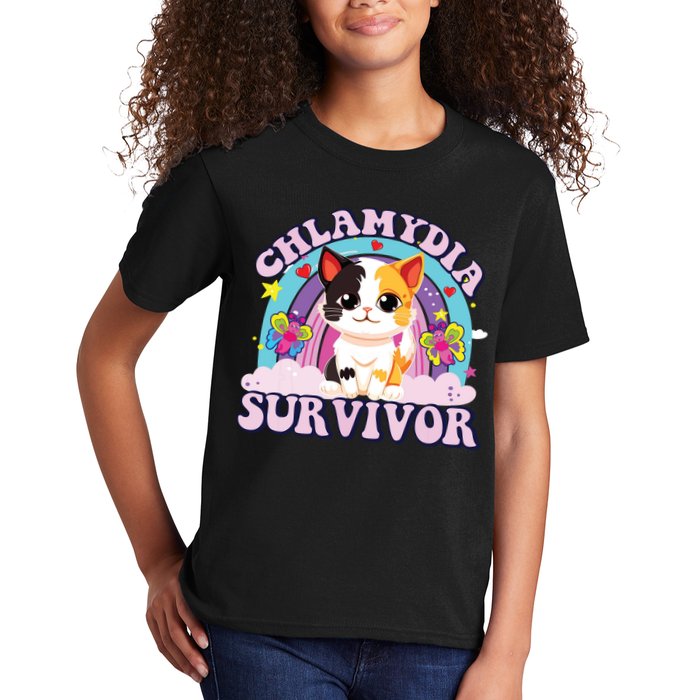 Chlamydia Survivor Cat Meme Funny Kids T-Shirt