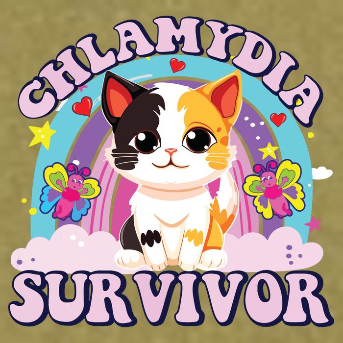 Chlamydia Survivor Cat Meme Funny Garment-Dyed Women's Muscle Tee