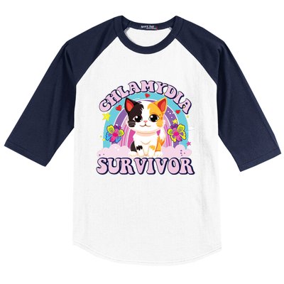 Chlamydia Survivor Cat Meme Funny Baseball Sleeve Shirt