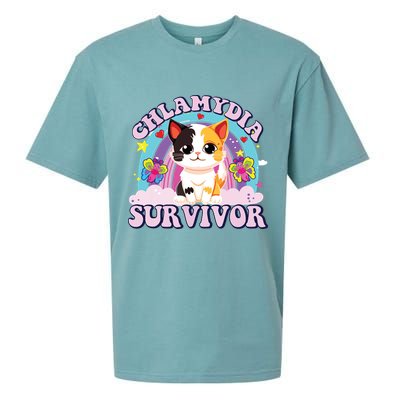 Chlamydia Survivor Cat Meme Funny Sueded Cloud Jersey T-Shirt