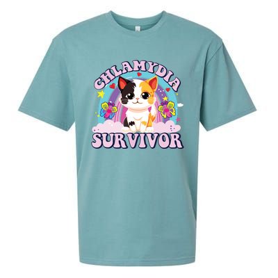 Chlamydia Survivor Cat Meme Funny Sueded Cloud Jersey T-Shirt