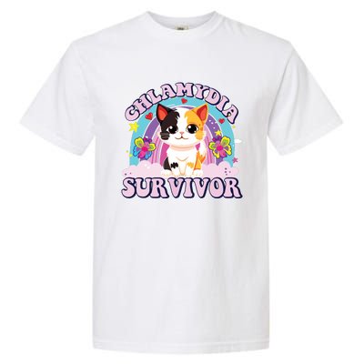 Chlamydia Survivor Cat Meme Funny Garment-Dyed Heavyweight T-Shirt