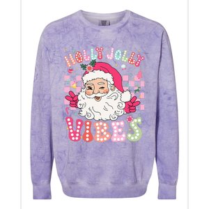 Cute Santa Claus Christmas Vibes Xmas Colorblast Crewneck Sweatshirt