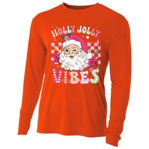 Cute Santa Claus Christmas Vibes Xmas Cooling Performance Long Sleeve Crew