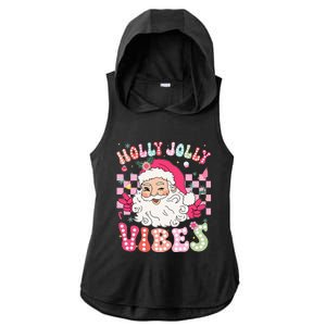 Cute Santa Claus Christmas Vibes Xmas Ladies PosiCharge Tri-Blend Wicking Draft Hoodie Tank