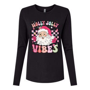 Cute Santa Claus Christmas Vibes Xmas Womens Cotton Relaxed Long Sleeve T-Shirt