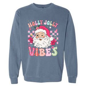 Cute Santa Claus Christmas Vibes Xmas Garment-Dyed Sweatshirt