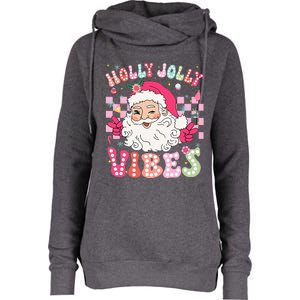 Cute Santa Claus Christmas Vibes Xmas Womens Funnel Neck Pullover Hood