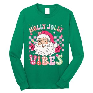 Cute Santa Claus Christmas Vibes Xmas Long Sleeve Shirt