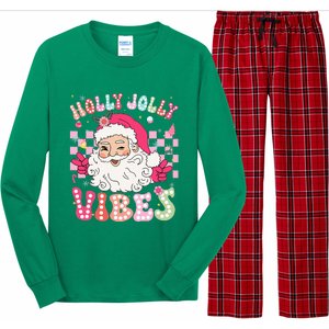 Cute Santa Claus Christmas Vibes Xmas Long Sleeve Pajama Set