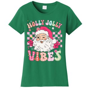 Cute Santa Claus Christmas Vibes Xmas Women's T-Shirt