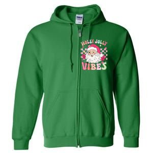 Cute Santa Claus Christmas Vibes Xmas Full Zip Hoodie