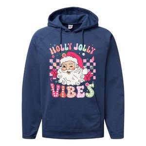 Cute Santa Claus Christmas Vibes Xmas Performance Fleece Hoodie