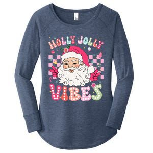 Cute Santa Claus Christmas Vibes Xmas Women's Perfect Tri Tunic Long Sleeve Shirt