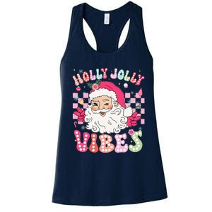 Cute Santa Claus Christmas Vibes Xmas Women's Racerback Tank