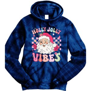 Cute Santa Claus Christmas Vibes Xmas Tie Dye Hoodie