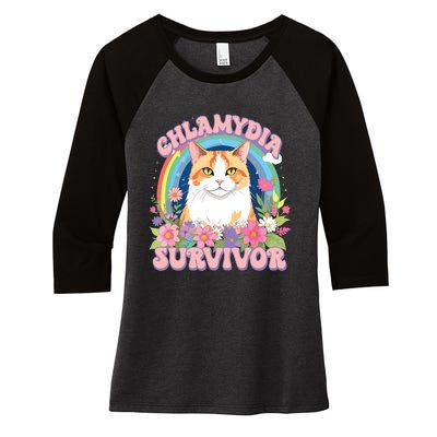 Chlamydia Survior Women's Tri-Blend 3/4-Sleeve Raglan Shirt