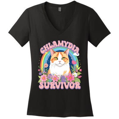 Chlamydia Survior Women's V-Neck T-Shirt