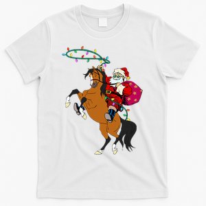 Cowboy Santa Claus Riding A Horse Christmas Cowboy  T-Shirt