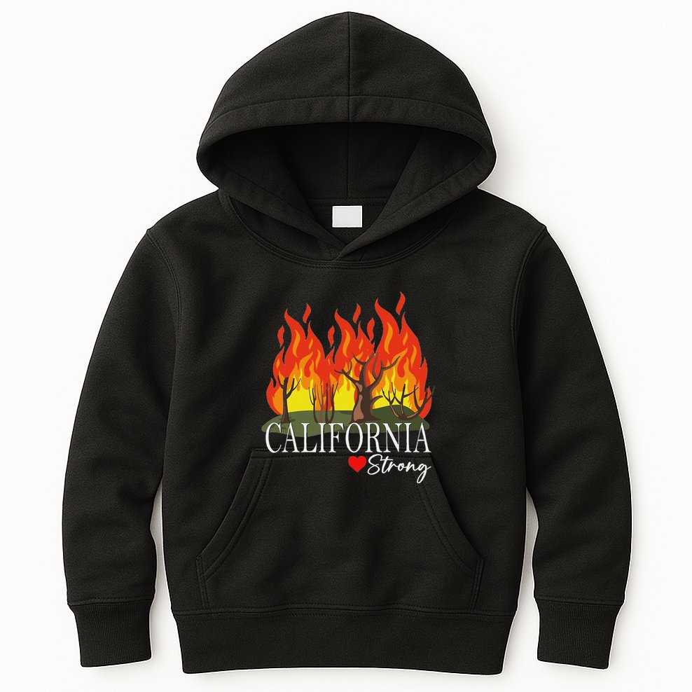 California Strong California Fire Kids Hoodie