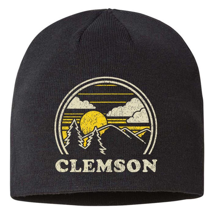 Clemson South Carolina Vintage Hiking Mountains Sustainable Beanie