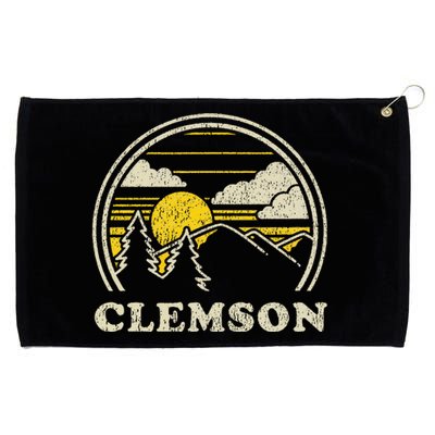 Clemson South Carolina Vintage Hiking Mountains Grommeted Golf Towel