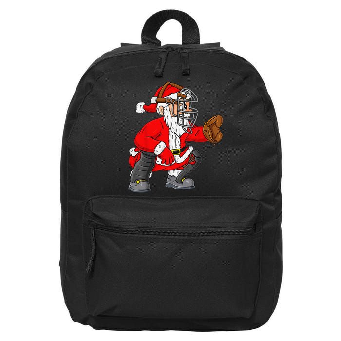 Christmas Santa Claus Baseball Catcher Xmas 16 in Basic Backpack