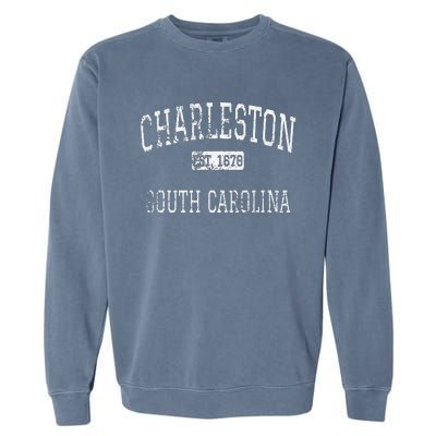 Charleston South Carolina Sc Vintage Garment-Dyed Sweatshirt