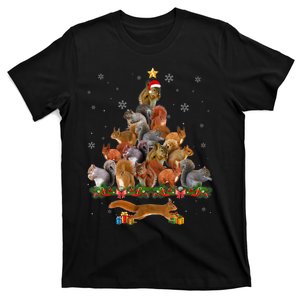 Cute Squirrel Christmas Tree Gift Decor Xmas Tree TShirt T-Shirt