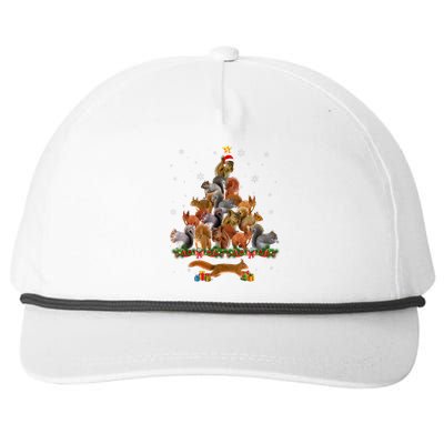 Cute Squirrel Christmas Tree Gift Decor Xmas Tree TShirt Snapback Five-Panel Rope Hat