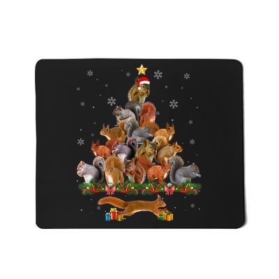 Cute Squirrel Christmas Tree Gift Decor Xmas Tree TShirt Mousepad