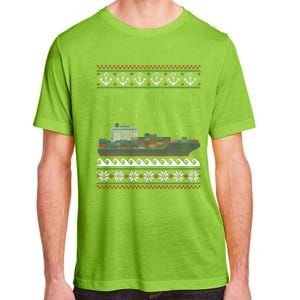 Cargo Ship Crews Matching Ugly Christmas Container Ship Xmas Adult ChromaSoft Performance T-Shirt