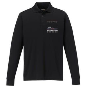 Cargo Ship Crews Matching Ugly Christmas Container Ship Xmas Performance Long Sleeve Polo