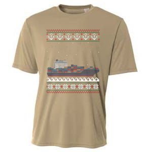 Cargo Ship Crews Matching Ugly Christmas Container Ship Xmas Cooling Performance Crew T-Shirt