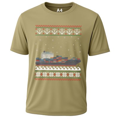 Cargo Ship Crews Matching Ugly Christmas Container Ship Xmas Cooling Performance Crew T-Shirt