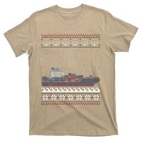 Cargo Ship Crews Matching Ugly Christmas Container Ship Xmas T-Shirt