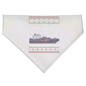 Cargo Ship Crews Matching Ugly Christmas Container Ship Xmas USA-Made Doggie Bandana