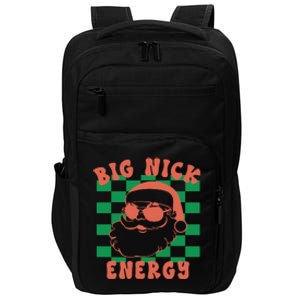 Cute Santa Claus Retro Groovy Big Nick Santa Energy Christmas Xmas 2024 Gift Impact Tech Backpack