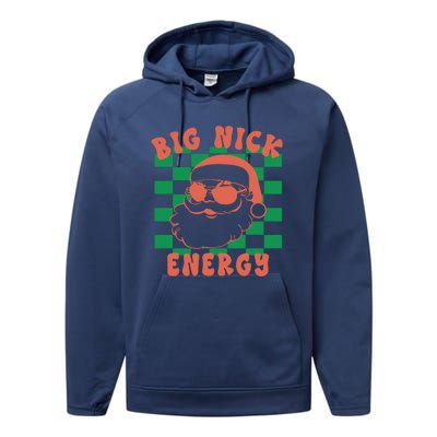 Cute Santa Claus Retro Groovy Big Nick Santa Energy Christmas Xmas 2024 Gift Performance Fleece Hoodie