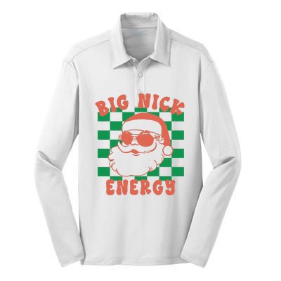 Cute Santa Claus Retro Groovy Big Nick Santa Energy Christmas Xmas 2024 Gift Silk Touch Performance Long Sleeve Polo